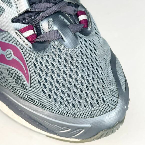 Saucony Triumph ISO 4 Running Sneakers Shoes Fog Grey Silver Purple Women 10 - Picture 9 of 13